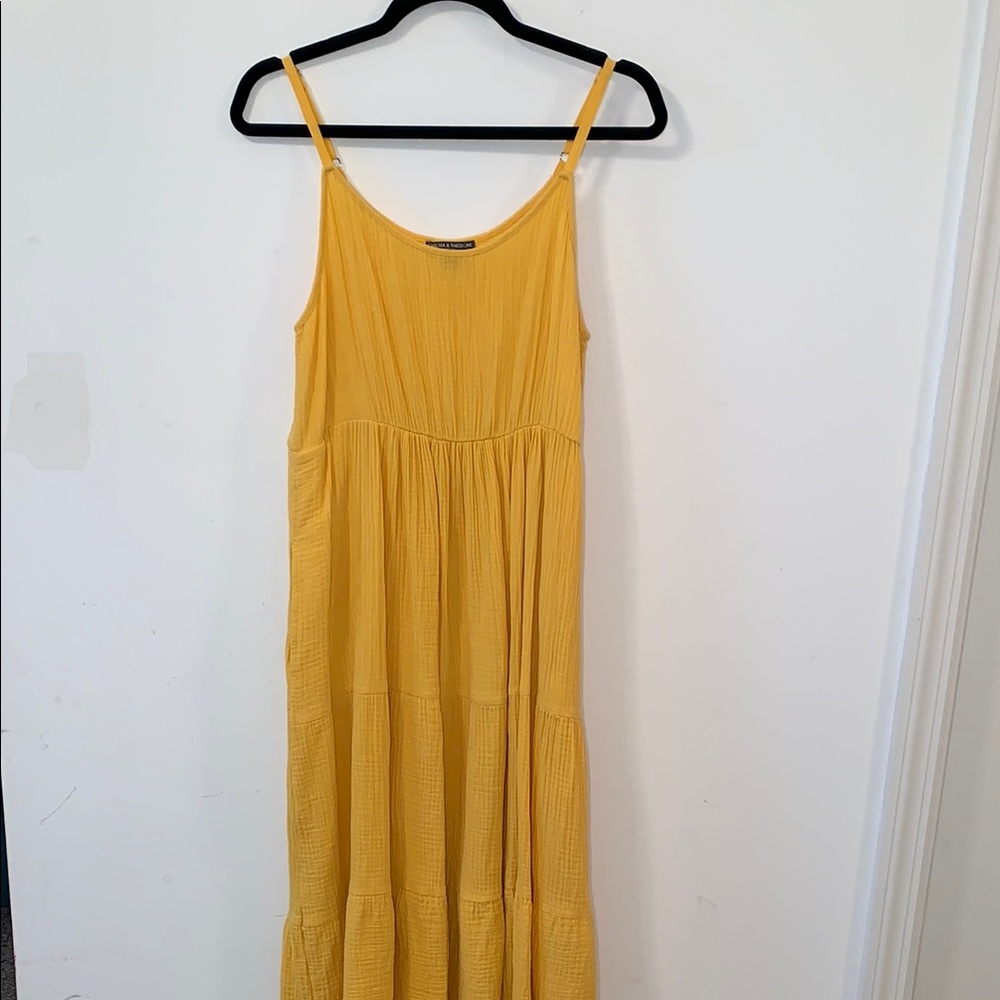Chelsea & Theodore Yellow Spaghetti Strap Sundress